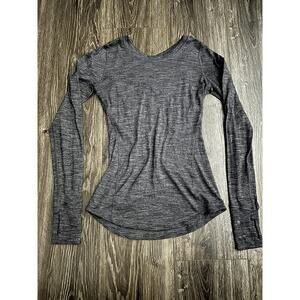 Lululemon 5 Mile Long Sleeve Tiger Space Dye Dark Slate Black